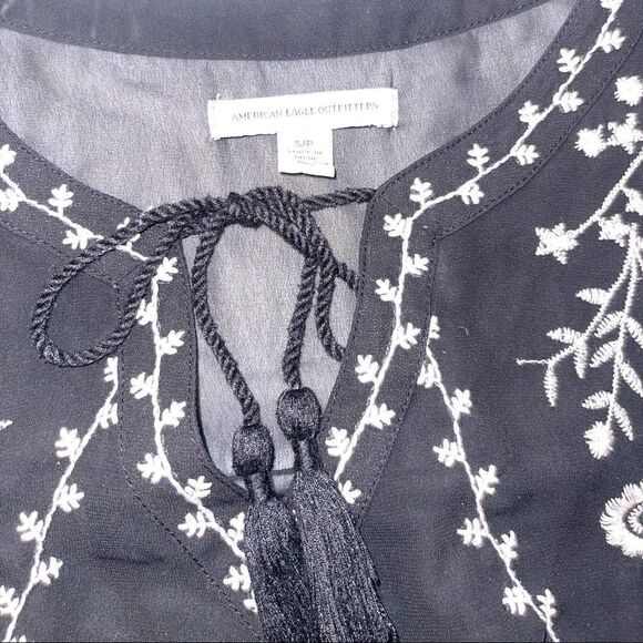 American Eagle Outfitters Sheer Boho Embroidered Sheer Mini Dress/Cover-Up - Picture 12 of 13